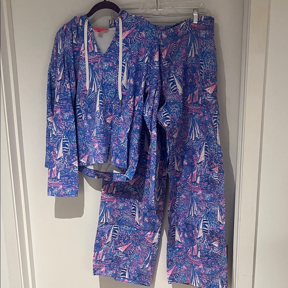 Lilly Pulitzer Sailibration Pants and Kiawah hoodie Set